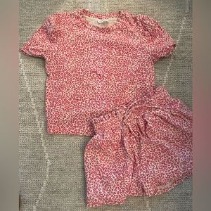 Boutique beans women’s pink leopard set. M top S bottom. great condition.